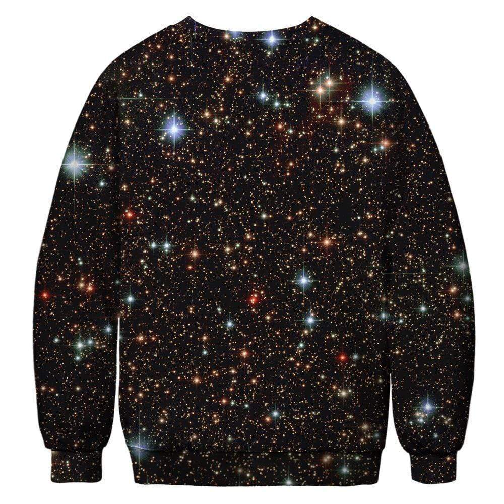 Star Unicorn Digital Print Pullover Crew Neck Sweatshirt