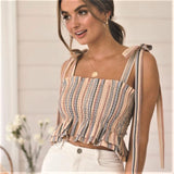 2022 sling bow color strip tube top spring and summer vest women summer all-match casual clothing women