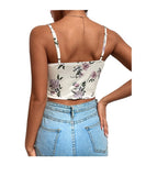 European and American women's clothing explosions spring and summer floral sexy navel camisole with women's tops