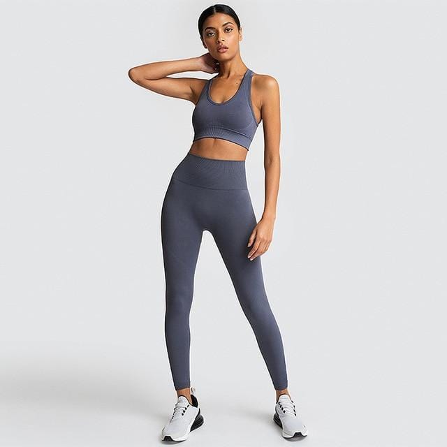 seamless workout set sport leggings and top set yoga outfits for women sportswear athletic clothes gym sets 2 piece
