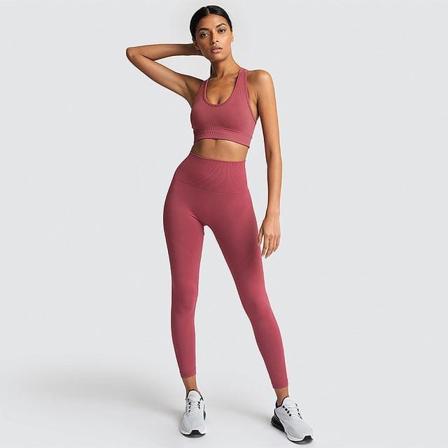 seamless workout set sport leggings and top set yoga outfits for women sportswear athletic clothes gym sets 2 piece