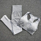 Women Yoga Set Seamless Leggings Long Sleeve Crop Top Sports Bra Running Pants Gym Clothing Fitness Workout Sports Suit
