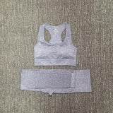 Women Seamless Fitness Yoga Suit 3pcs Gym Clothing Long Sleeve Top Bra High Waist Running Legging Workout Wear Pants Sports set