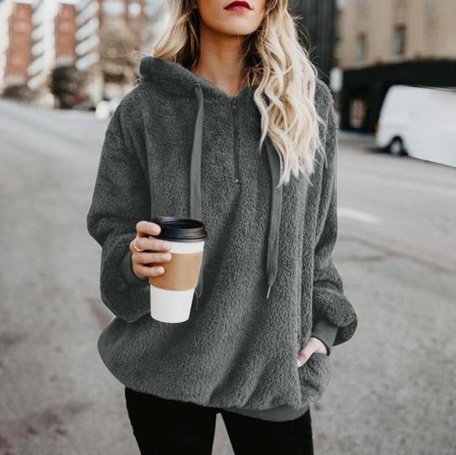 Female Long Sleeve Hooded Sweatshirt Solid Color Women's Cotton Coat Pullover Loose Oversize S-5XL Fashion Trends Hot Sale