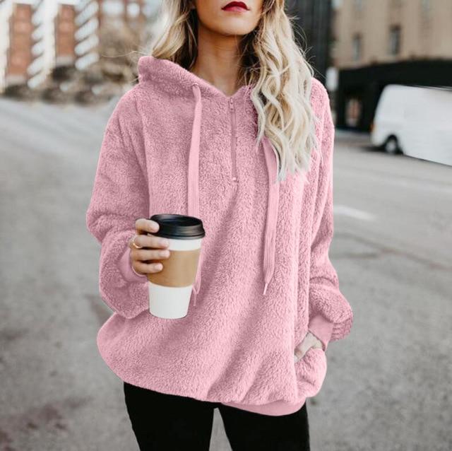 Female Long Sleeve Hooded Sweatshirt Solid Color Women's Cotton Coat Pullover Loose Oversize S-5XL Fashion Trends Hot Sale