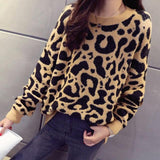 Leopard Knitted Women's Sweater Pullover Winter Thick Long Sleeve Female Sweater Female Autumn Fashion Knit Ladies Sweaters