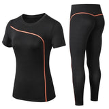 Women 2 Piece Set bubble butt high waist legging yoga shirt Outdoor Sportswear Fitness suit Sport outfit for woman