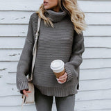 Women Turtleneck Sweaters Autumn Winter Pullover Thick Jumpers Casual Warm Sweaters Female Oversized Sweater